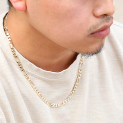 6mm Figaro Gold Link Choker Chain 20" / 14K Gold Plated