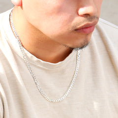 5mm Cuban Link Choker Chain 22" / 925 Silver Plated