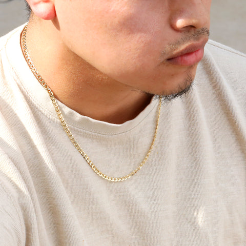 3.5mm Gold Cuban Link Choker Chain 20" Inches / 14K Gold Plated