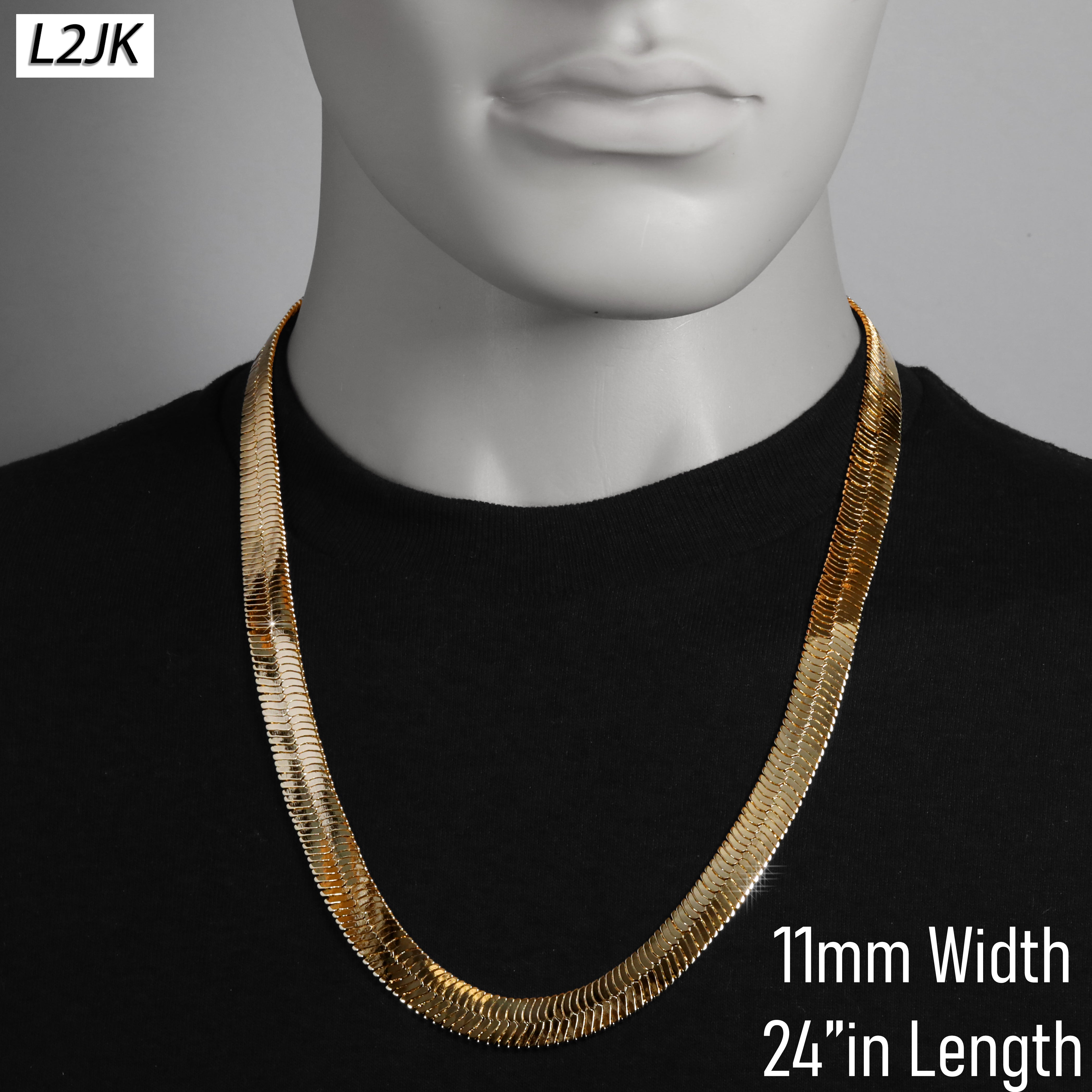 24" Herringbone Necklace 4mm-11mm