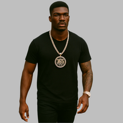 XXL Hustle 365 Medallion Pendant & Iced Cuban Chain – 16mm 18"-30" Gold Bling