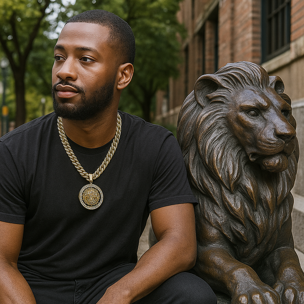 Lion Face Pendant & Iced Cuban Chain | Men's Hip Hop Jewelry 18-24"