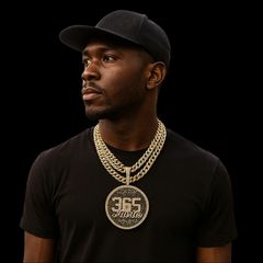 3PC XXL 365 Hustle Money Pendant & Iced Cuban Chain Set 18"/20" β Gold Bling