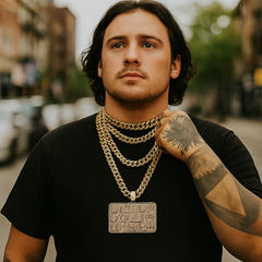 XXL Billion Dollar Pendant & Iced Cuban Chain – 16mm 18"-30" Gold Hip Hop Bling