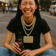 XXL Billion Dollar Pendant & Iced Cuban Chain – 16mm 18"-30" Gold Hip Hop Bling