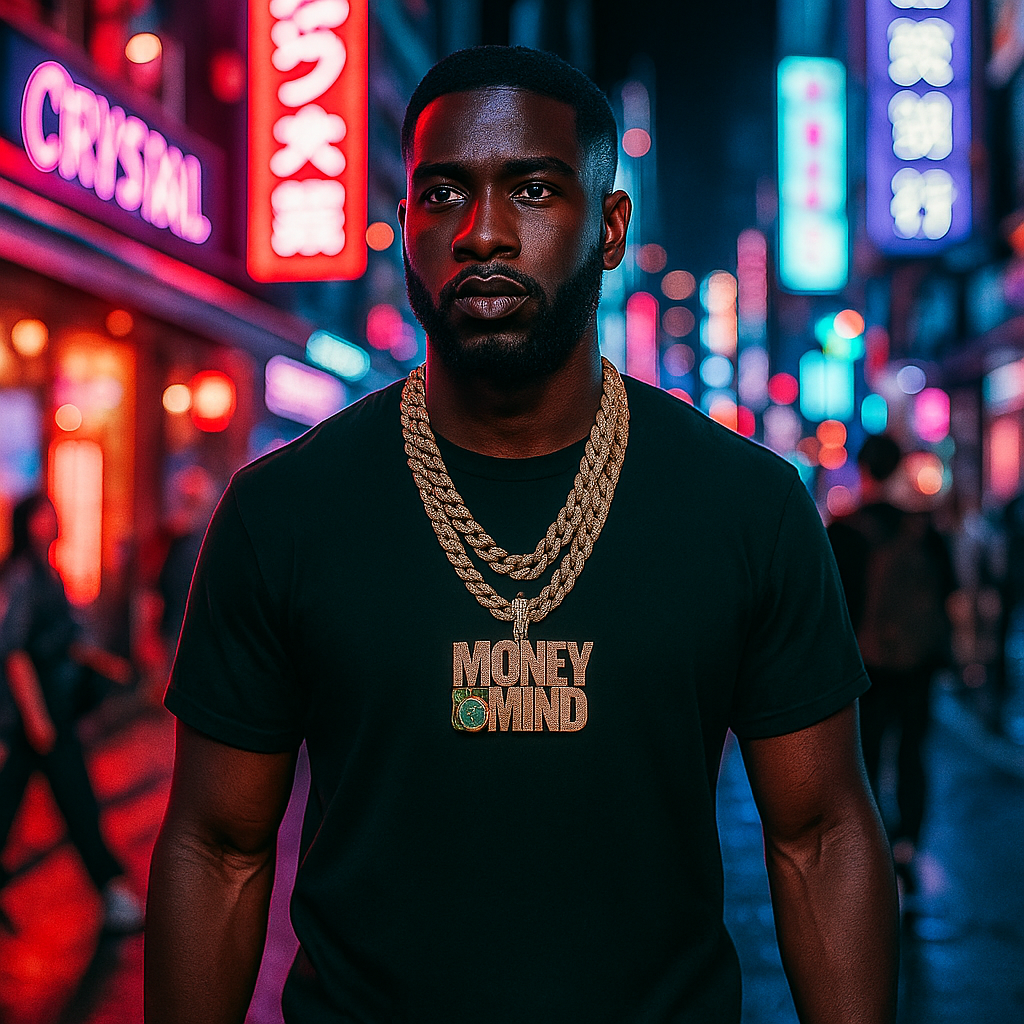 3pc Set – Huge "Money On My Mind" Pendant & 15mm Iced Cuban Chains 18"/20" Gold
