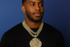 3pc Set Huge XXL Wide Lion Head Gold Filed 18"+20" Fully Iced Out Hip Hop Cuban Chain