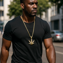 Gold Clear Marijuana NECKLACE