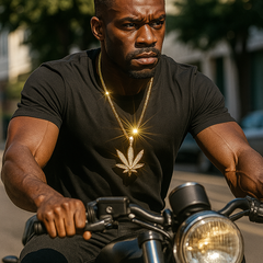 Gold Clear Marijuana NECKLACE