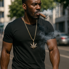 Gold Clear Marijuana NECKLACE