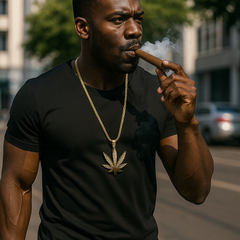 Gold Clear Marijuana NECKLACE