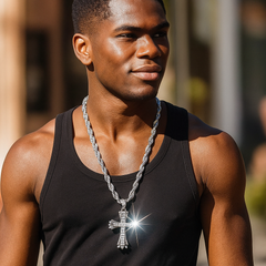 Silver Hollow Cross NECKLACE
