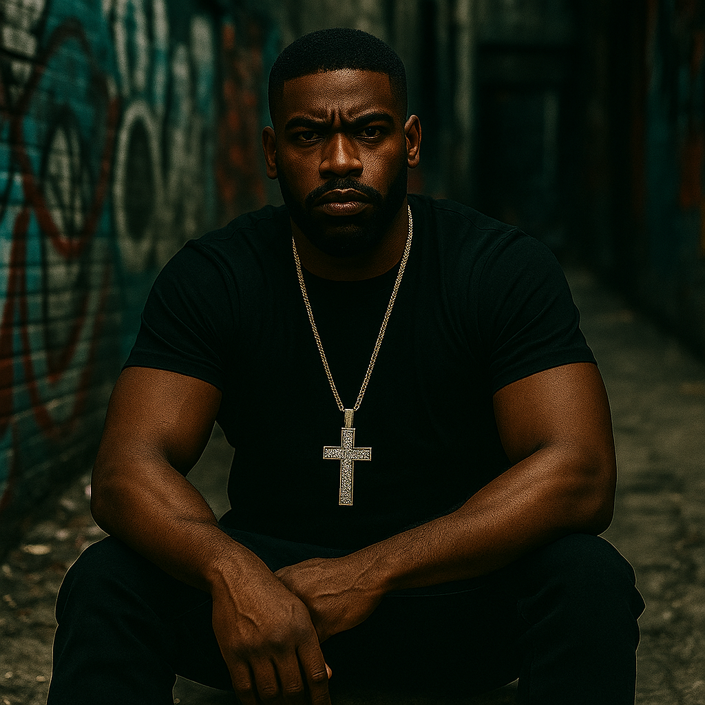 Gold Black Cross Necklace with Iced-Out CZ Stones & 30" Franco Chain – 14K Gold-Plated Hip Hop Pendant