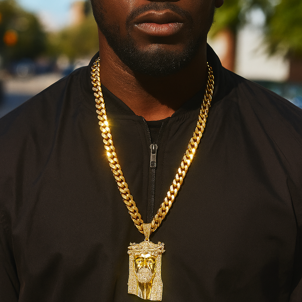 Gold Jesus Thorn Head NECKLACE