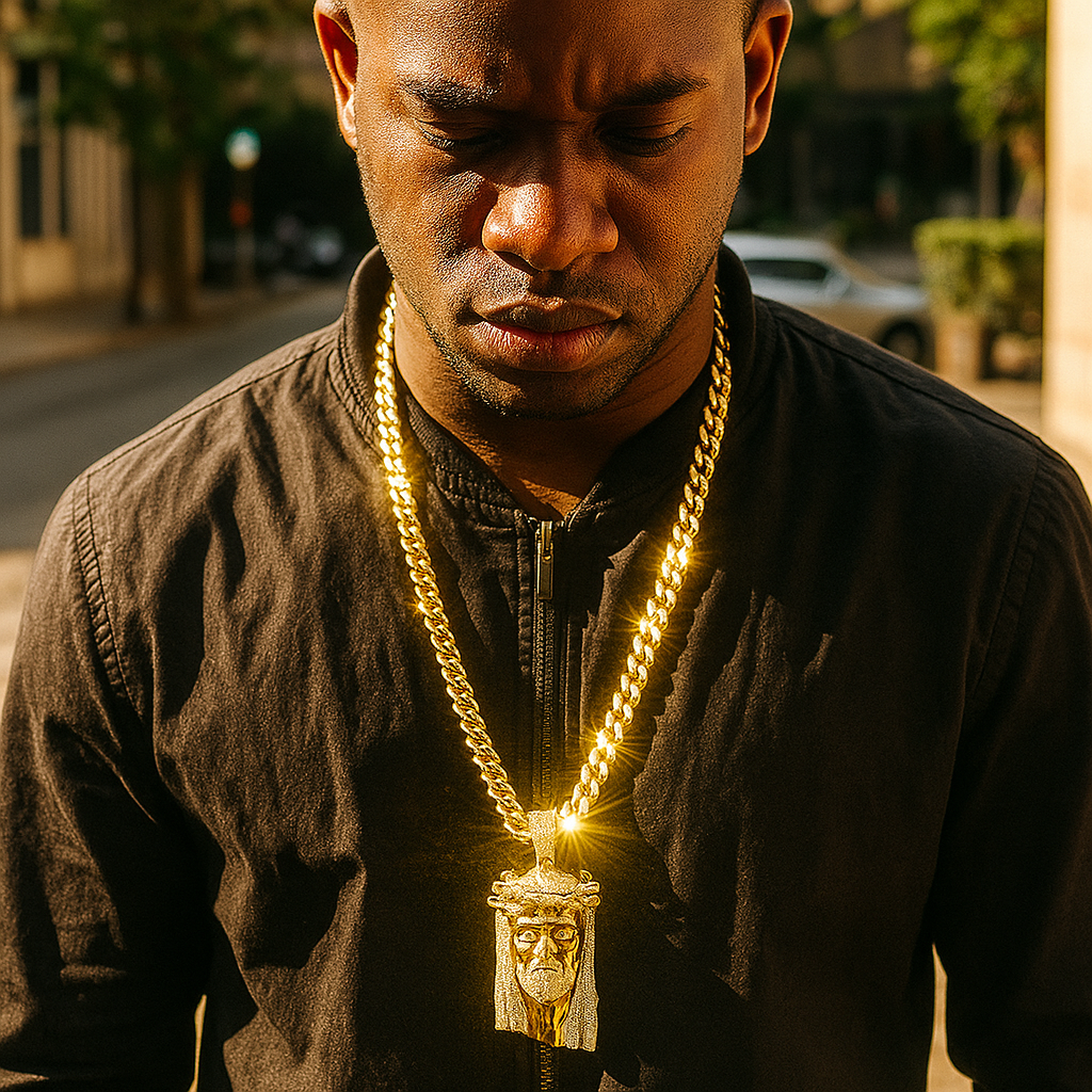 Gold Jesus Thorn Head NECKLACE