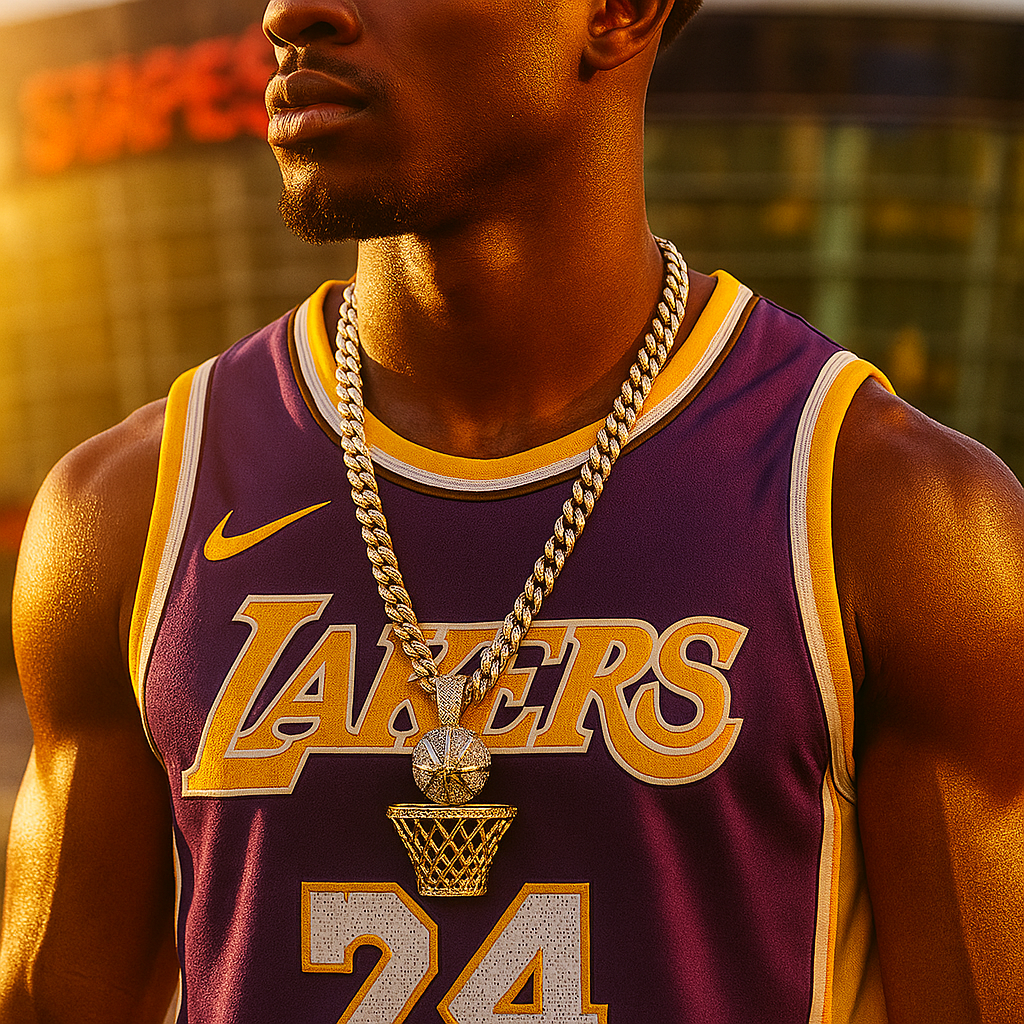 Gold Basketball Pendant Necklace – 10mm Miami Cuban Link Chain (30")