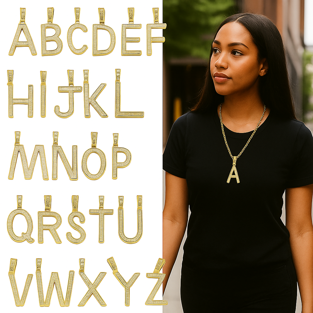 CUBAN CHAIN ALPHABET PENDANT A-Z