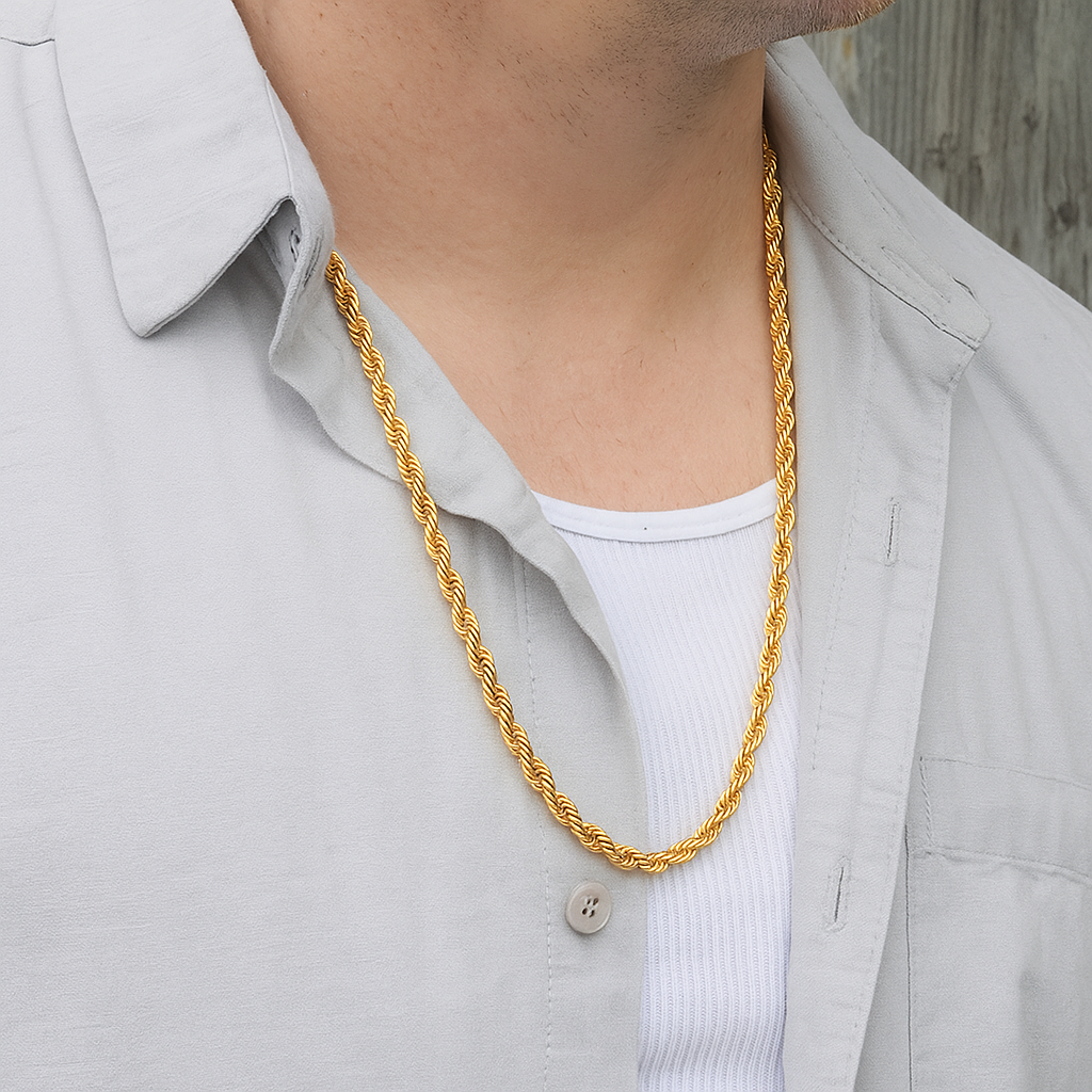 Gold Rope Chain 24" China