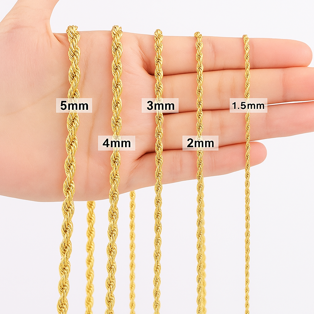 Gold Rope Chain 24" China