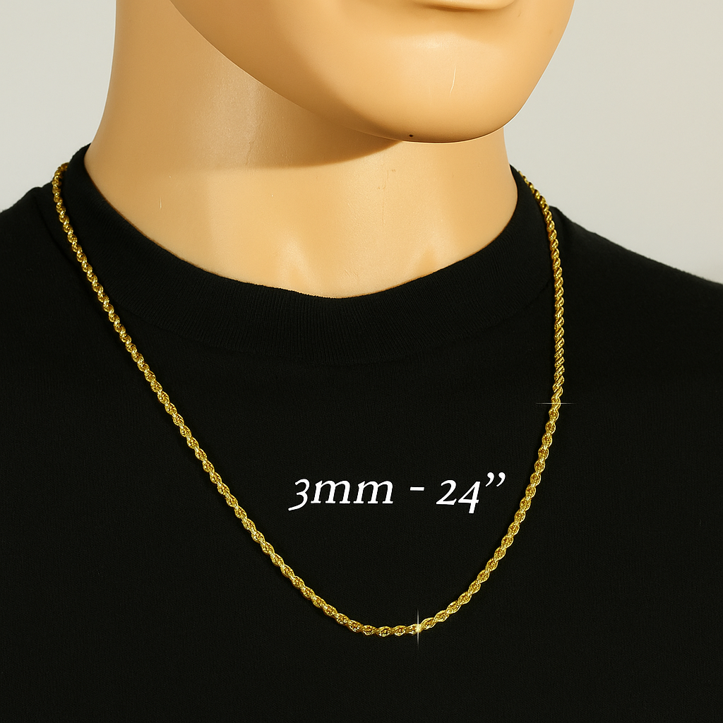 Gold Rope Chain 24" China