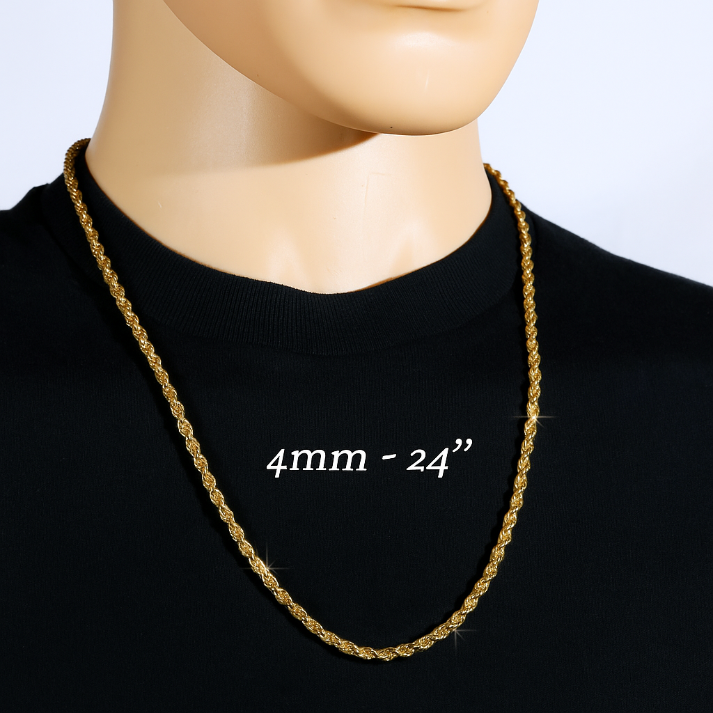 Gold Rope Chain 24" China