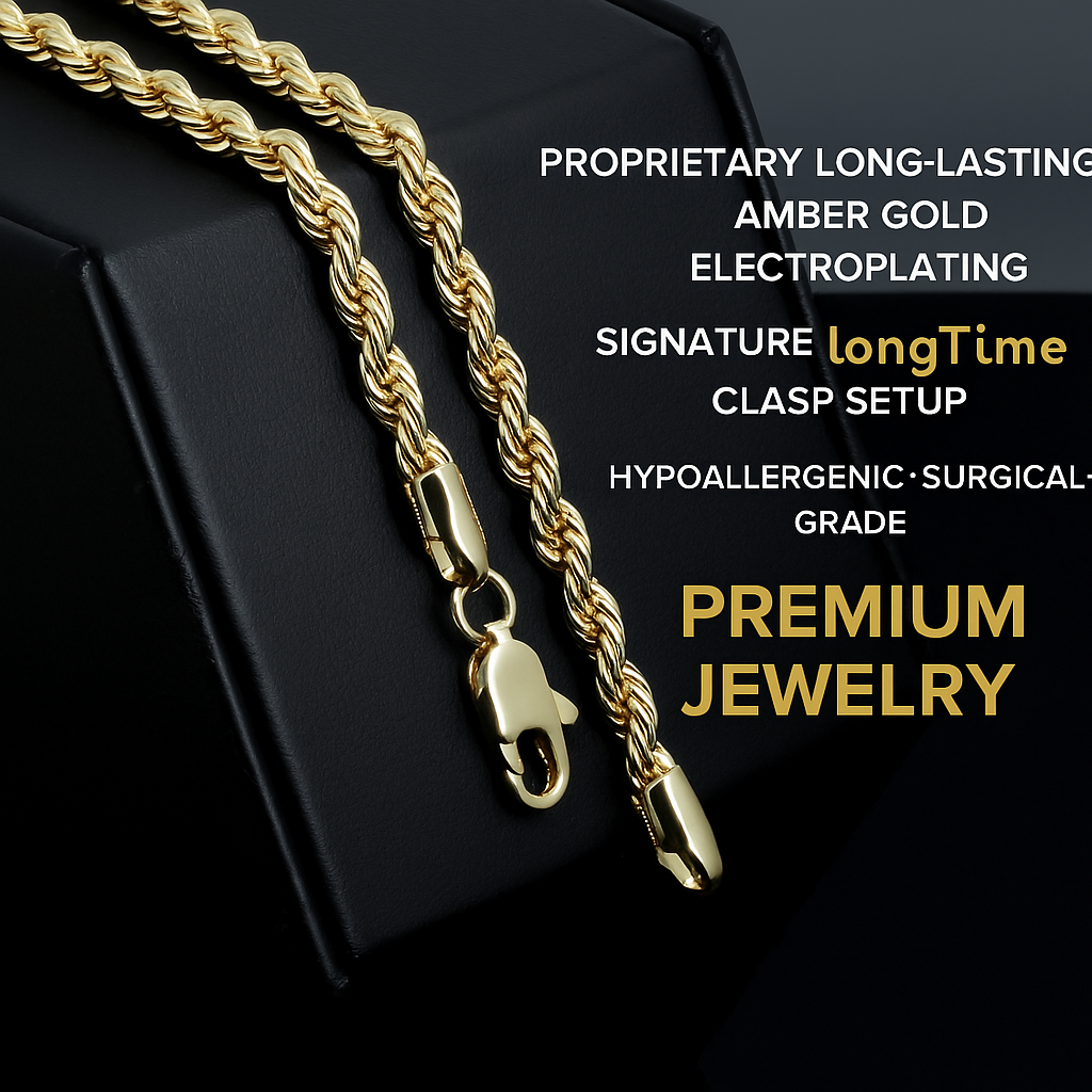 Gold Rope Chain 30" China 2-9mm