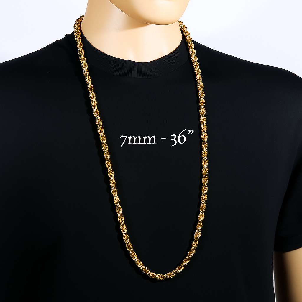 Gold Rope Chain 36" China 2-9mm