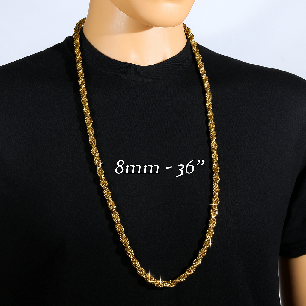 Gold Rope Chain 36" China 2-9mm