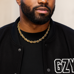 10mm Thick Gold Rope Chain 18'-30"