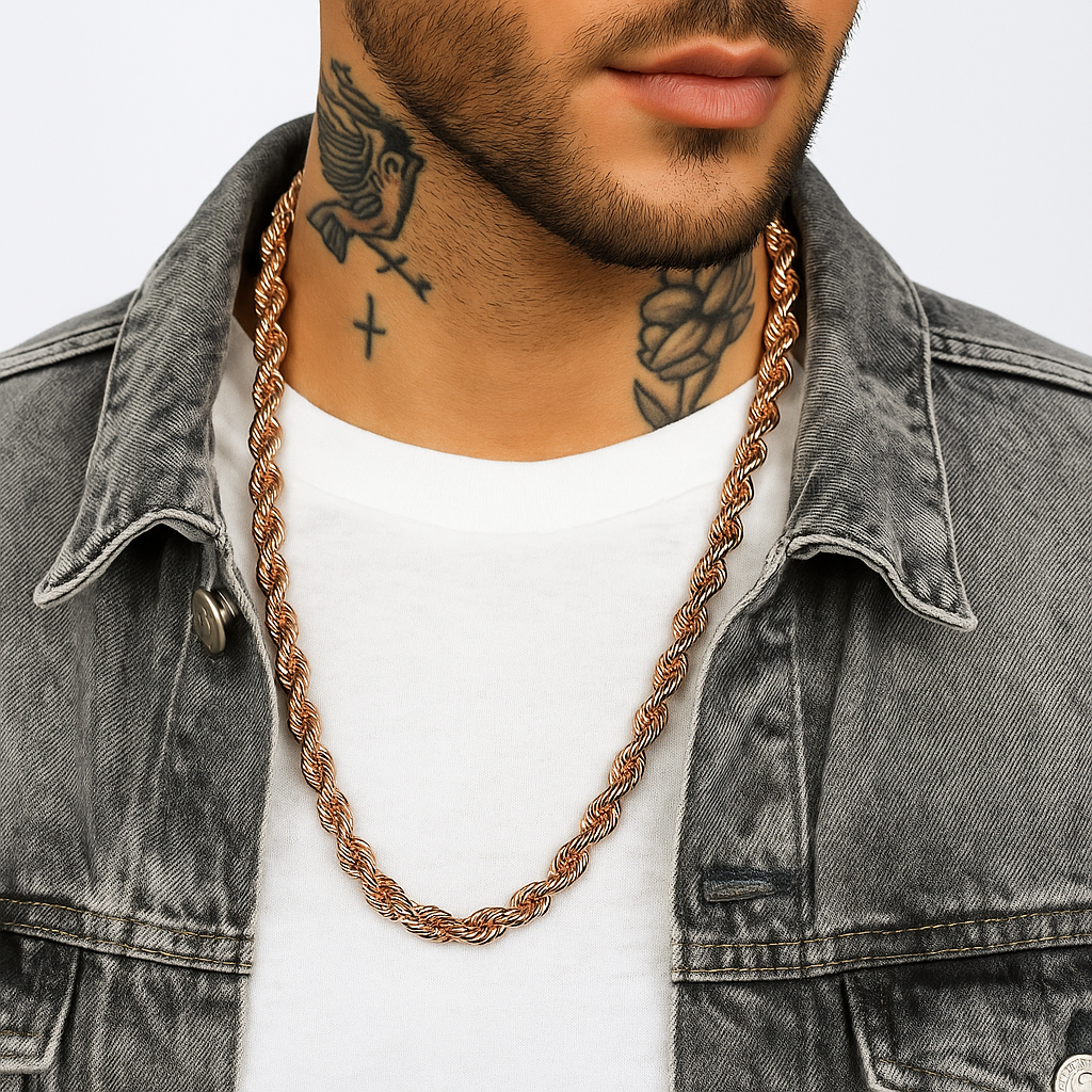 10mm/30" Thick Gold Rope Chain Gold Silver Black Rosegold
