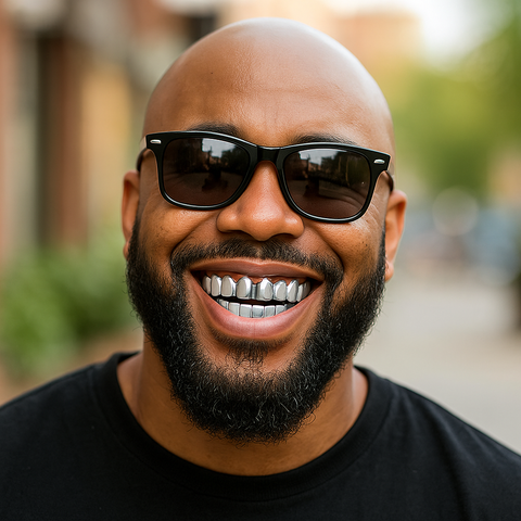 GRILLZ SET SILVER PLAIN KINGSTAR