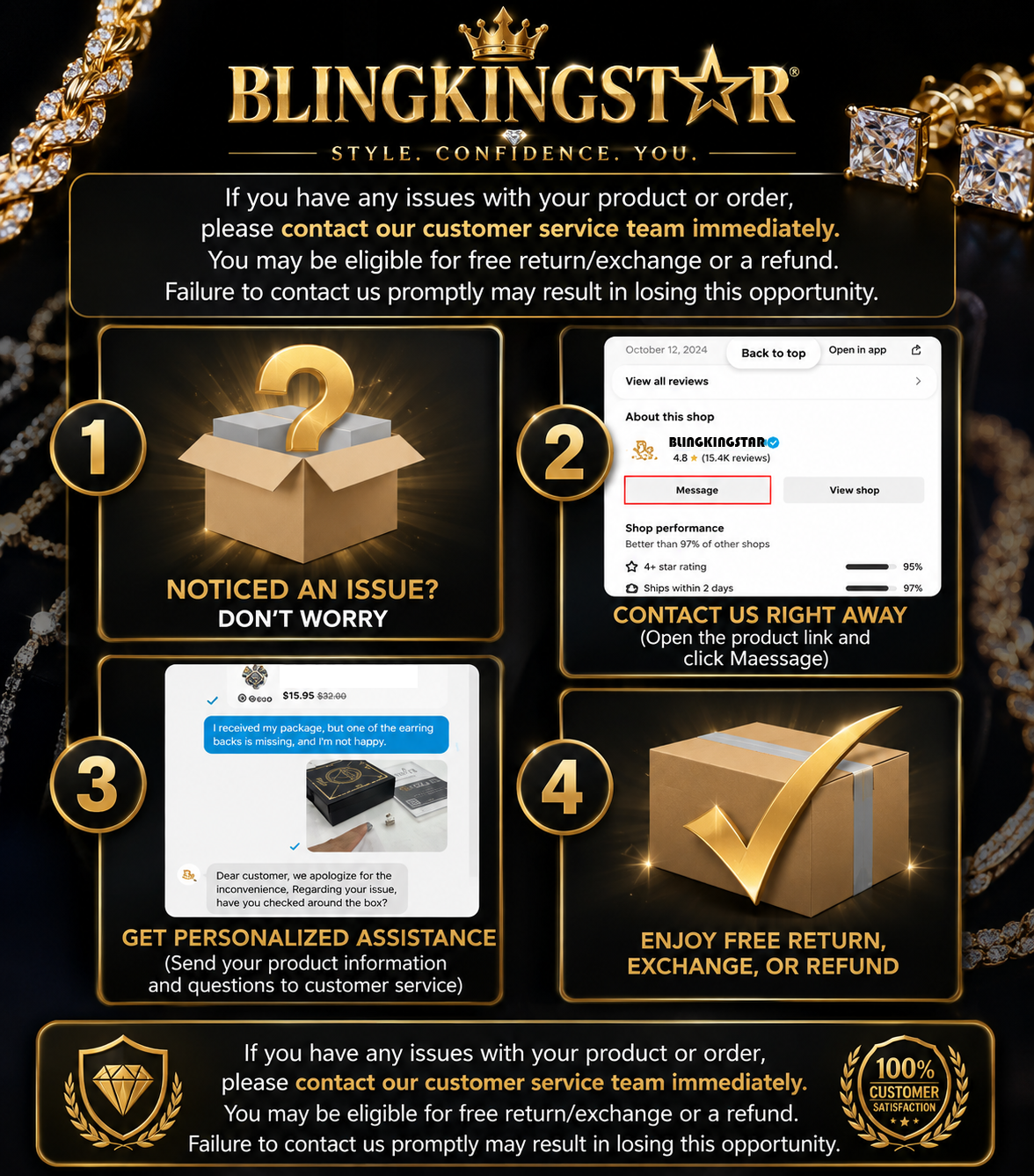 Hip Hop Square Stud Earrings – AAA+ CZ Mounted Gold Clear/Black Iced Out Earrings for Men & Women | Fashion Jewelry