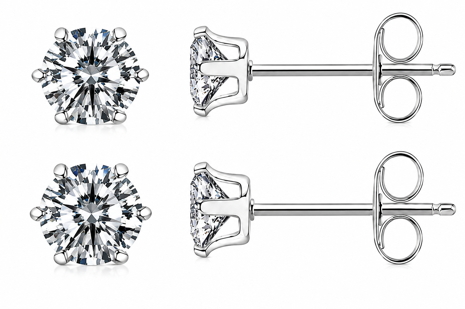72 Pairs Stainless Steel ROUND CZ Stud Earrings Set | Hypoallergenic 316L Surgical Steel | 7MM & 9MM Cubic Zirconia Earrings for Men & Women