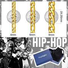 Figaro Link Choker Chain 18" Inches 6mm / 14k Gold Plated