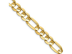 Figaro Link Choker Chain 18" Inches 6mm / 14k Gold Plated