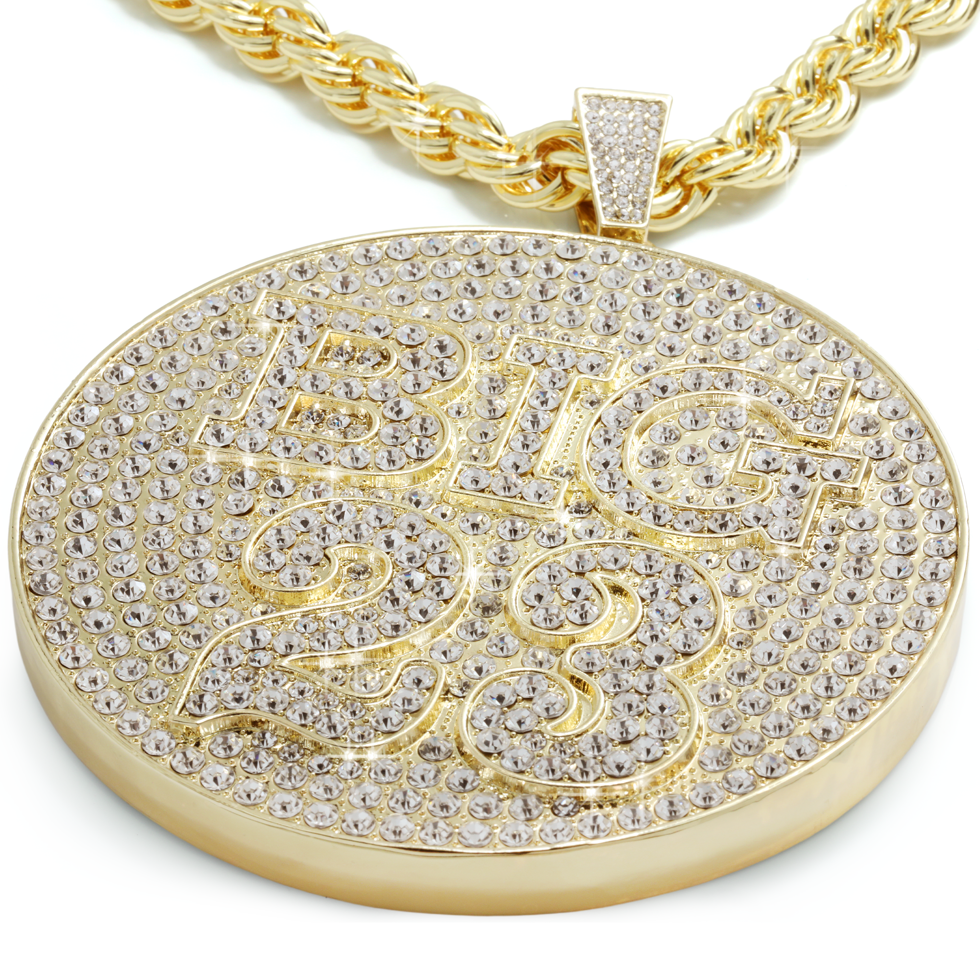 XXL "Big 23" 14k Gold Plated Pendant & Rope Chain