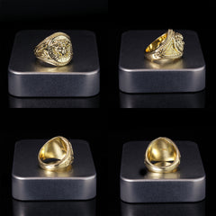 18k Gold Lady Greek Ring Plated