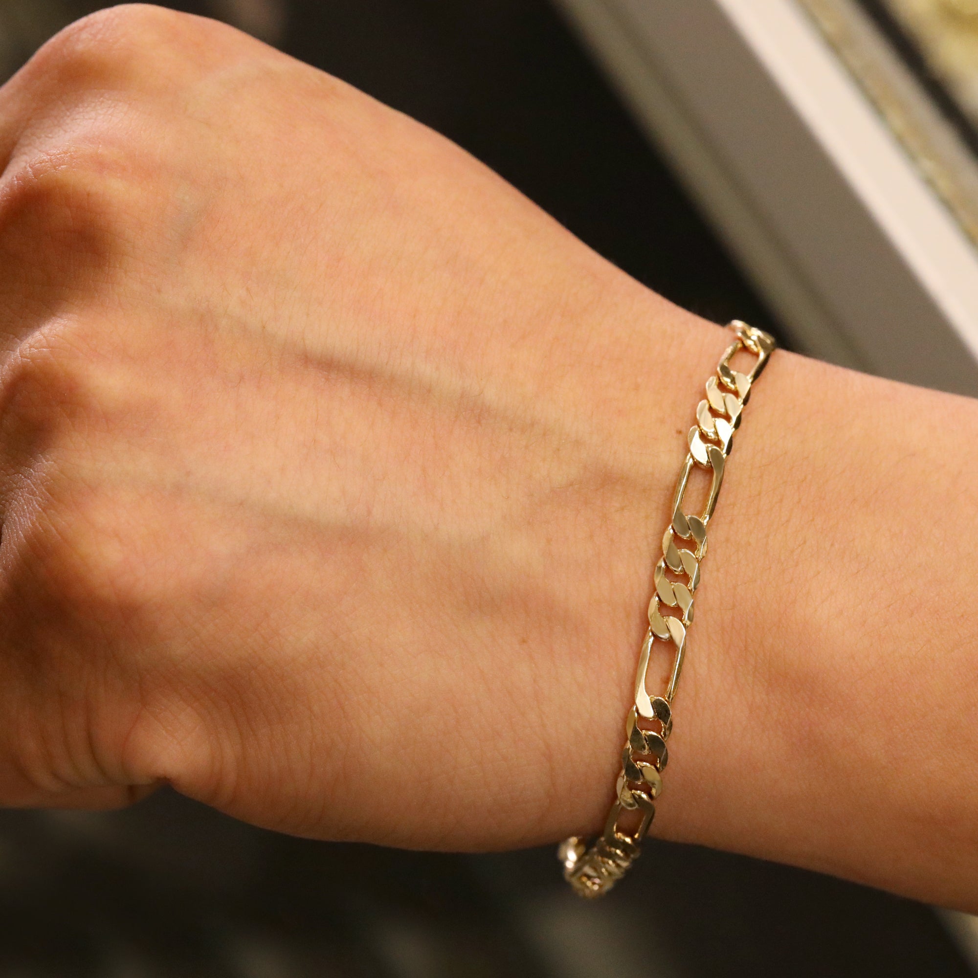 5MM / 8” Figaro Bracelet – Slim Fit, Clean Timeless Design