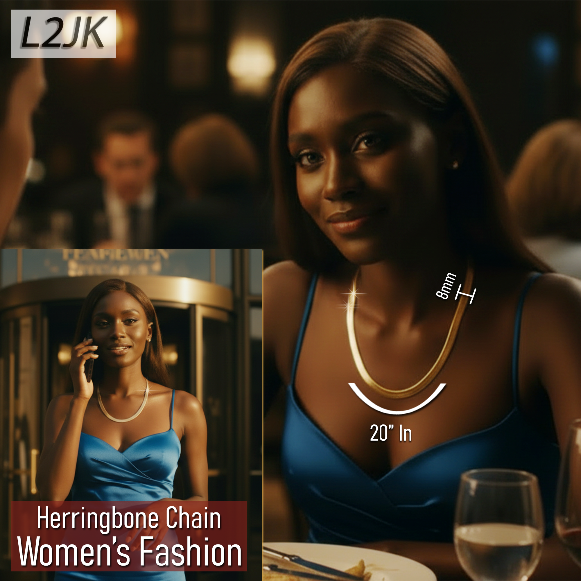 20" Herringbone Necklace 4mm-11mm (Copy)