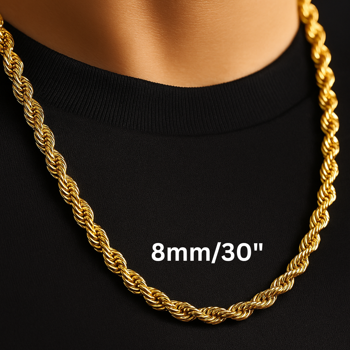Gold Rope Chain 30" China 2-9mm
