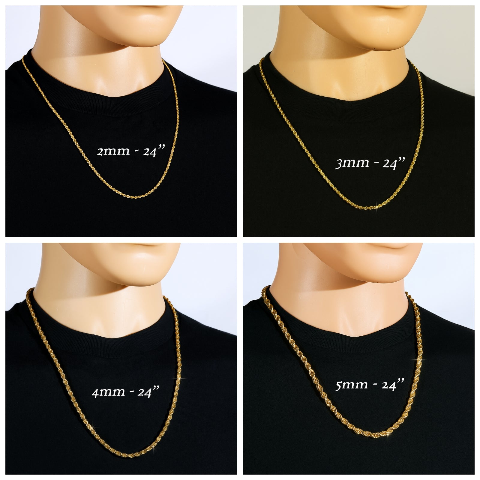 Gold Rope Chain 24" China