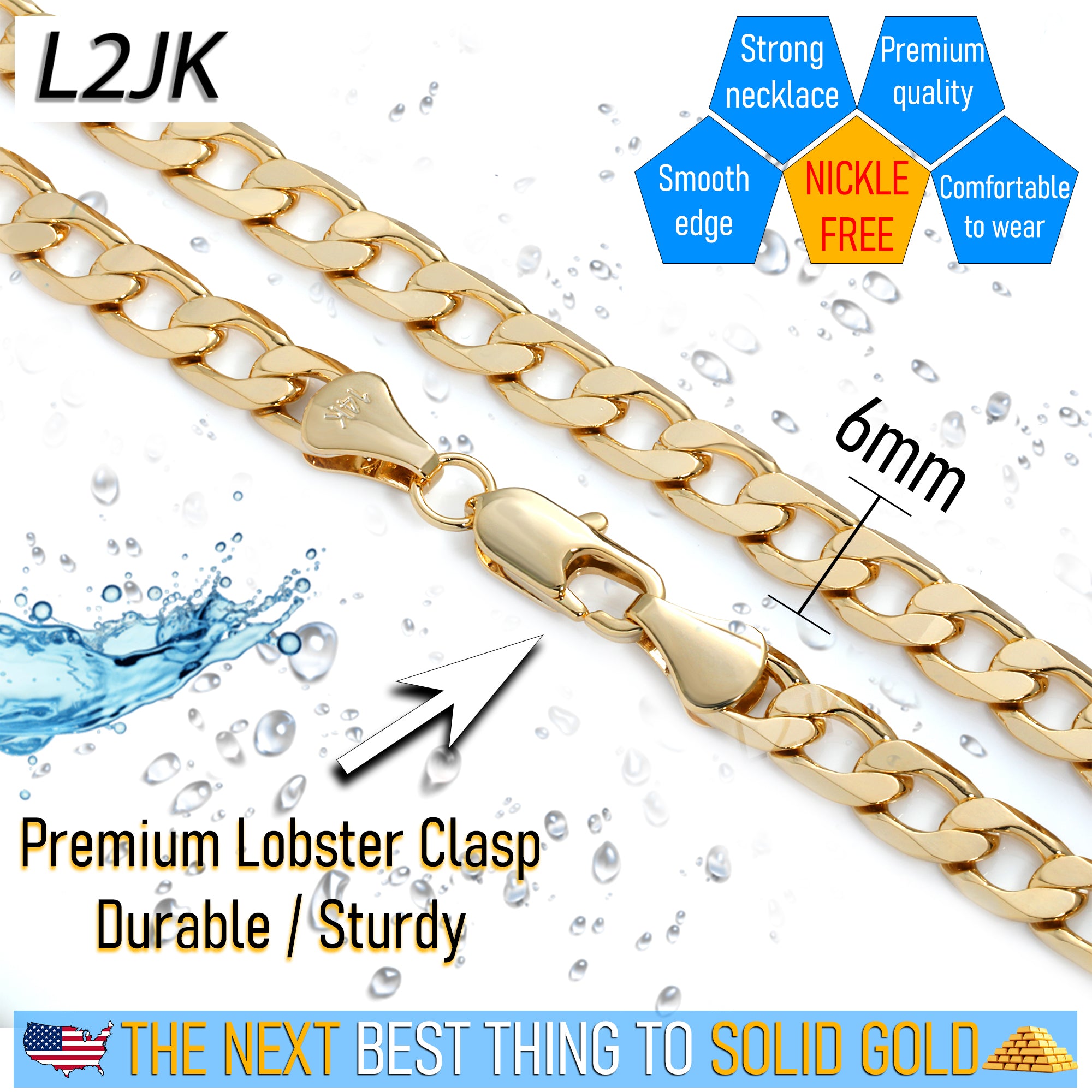 6mm 24" Flat Cuban Chain Necklace