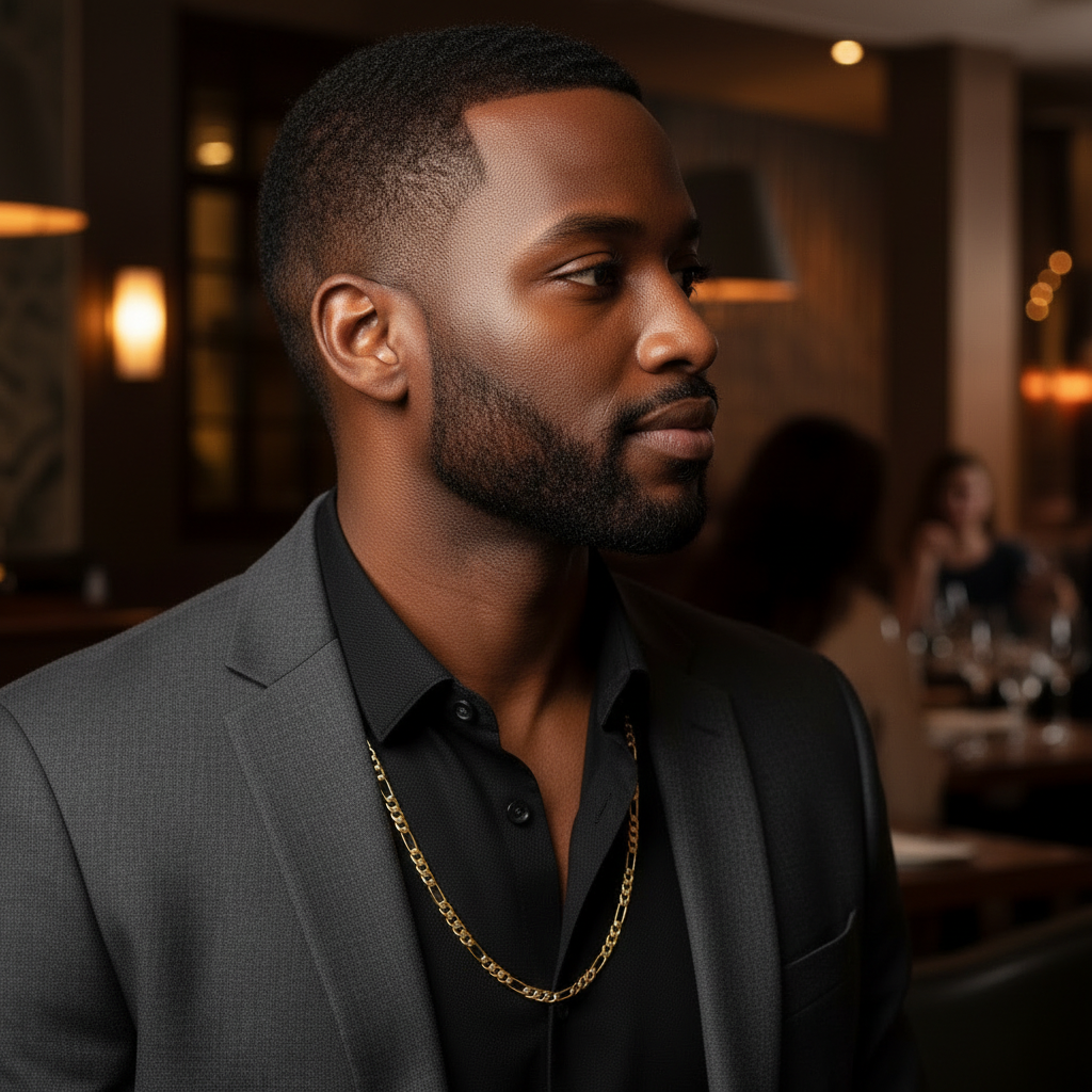 6 MM/24" FIGARO LINK CHAIN NECKLACE 14K REAL GOLD FILLED