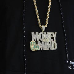 XXL Money On My Mind Pendant & Iced Cuban Chain – 16mm 18"-30" Gold Bling
