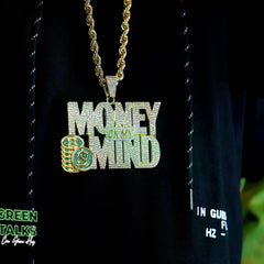 XXL Money On My Mind Pendant & Iced Cuban Chain – 16mm 18"-30" Gold Bling