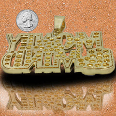 XXL Money On My Mind Pendant & Iced Cuban Chain – 16mm 18"-30" Gold Bling
