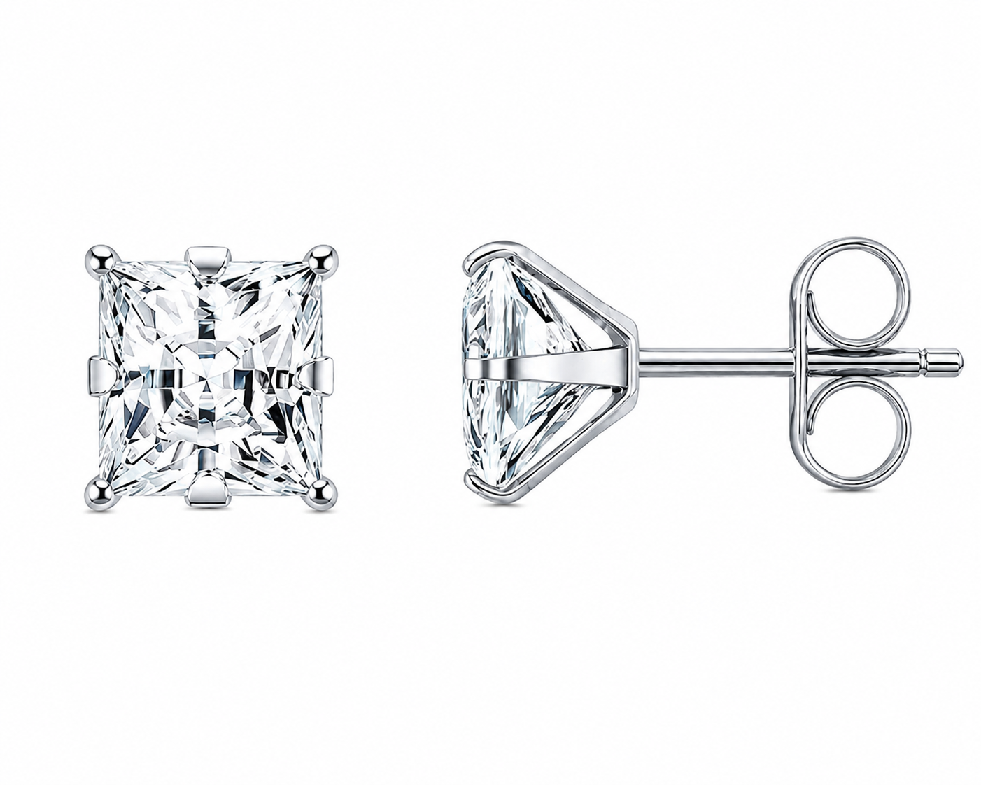 72 Pairs Stainless Steel SQUARE CZ Stud Earrings Set | Hypoallergenic 316L Surgical Steel | 5MM 7MM & 9MM Cubic Zirconia Earrings for Men & Women (Copy)