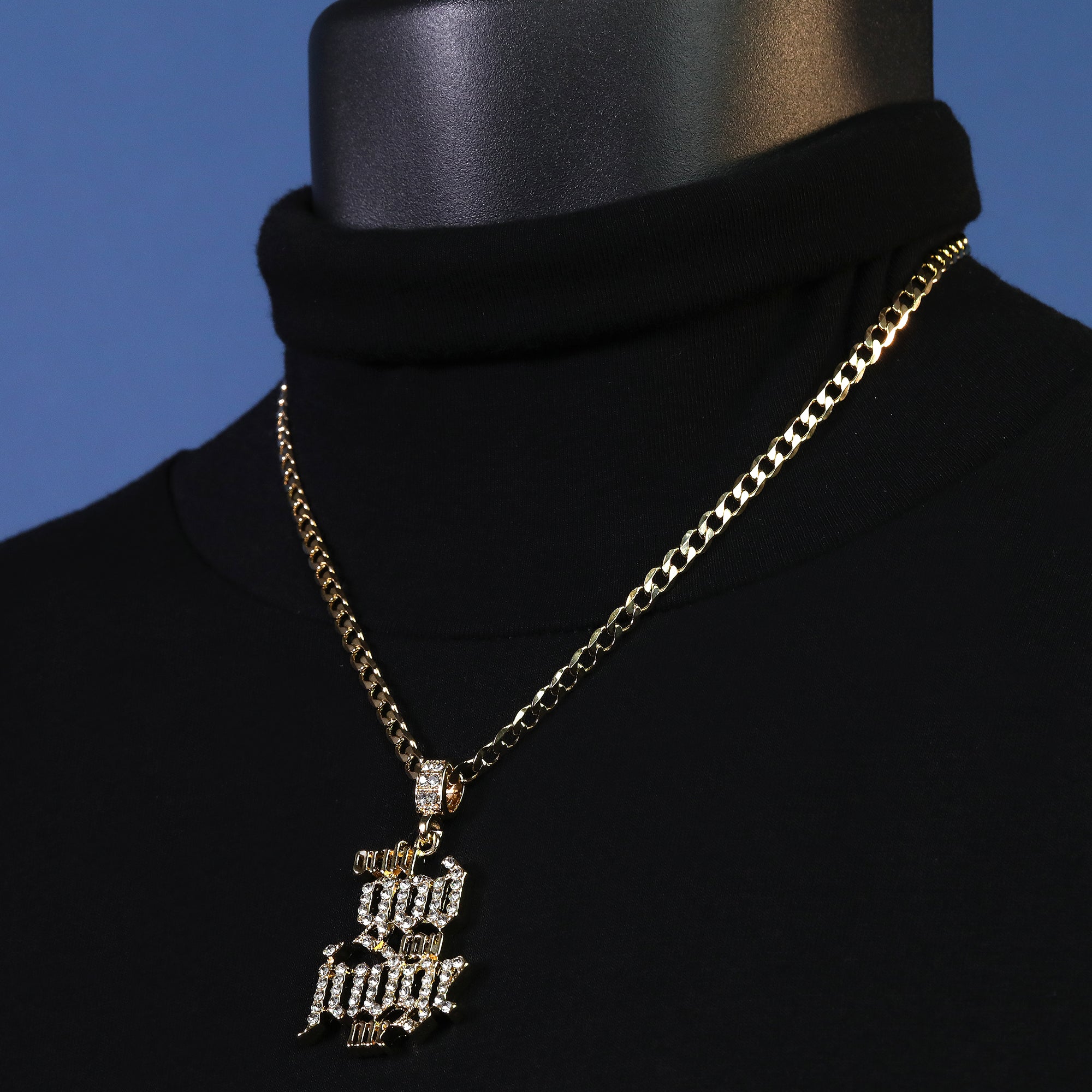 Only God Can Judge Me Pendant Cubic-Zirconia Gold Plated 18" Cuban Chain