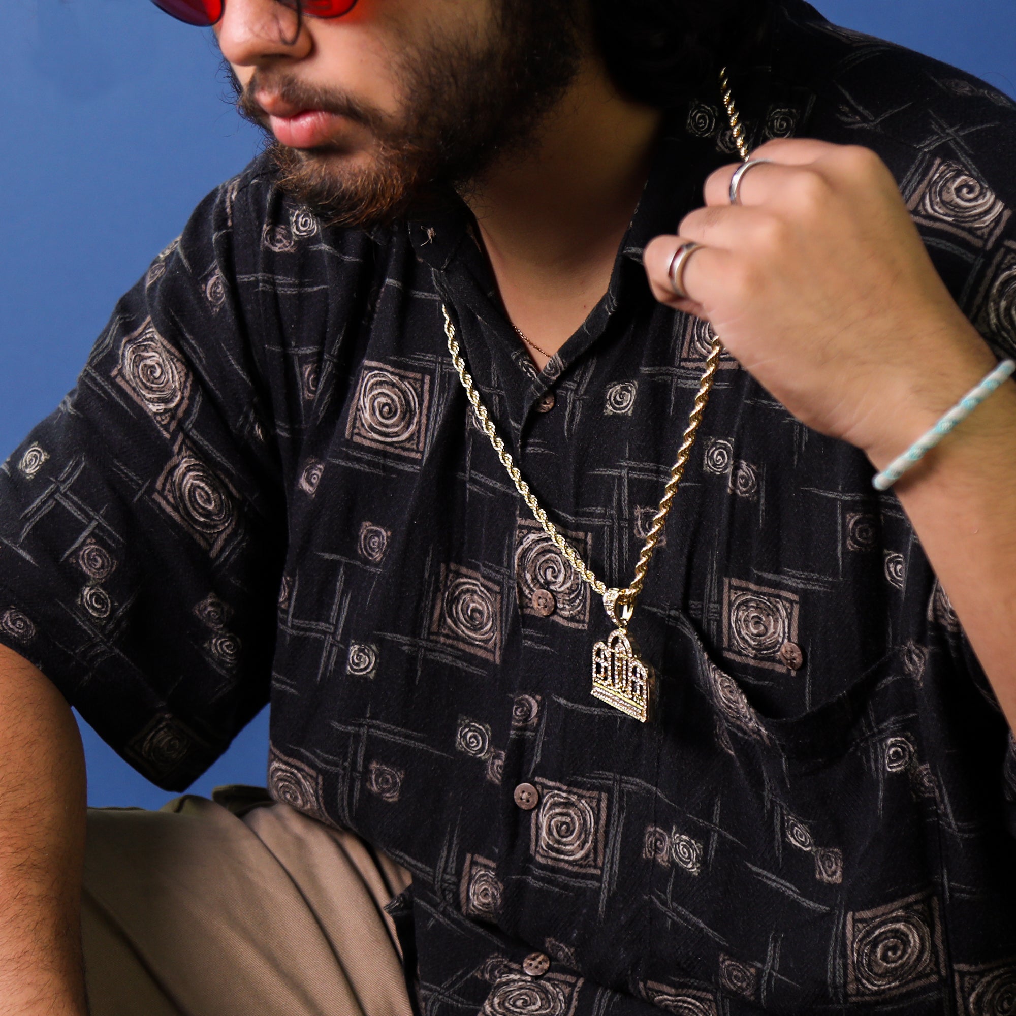 Last Supper Temple Pendant 30" Rope Chain Hip Hop Style 18k Gold Plated