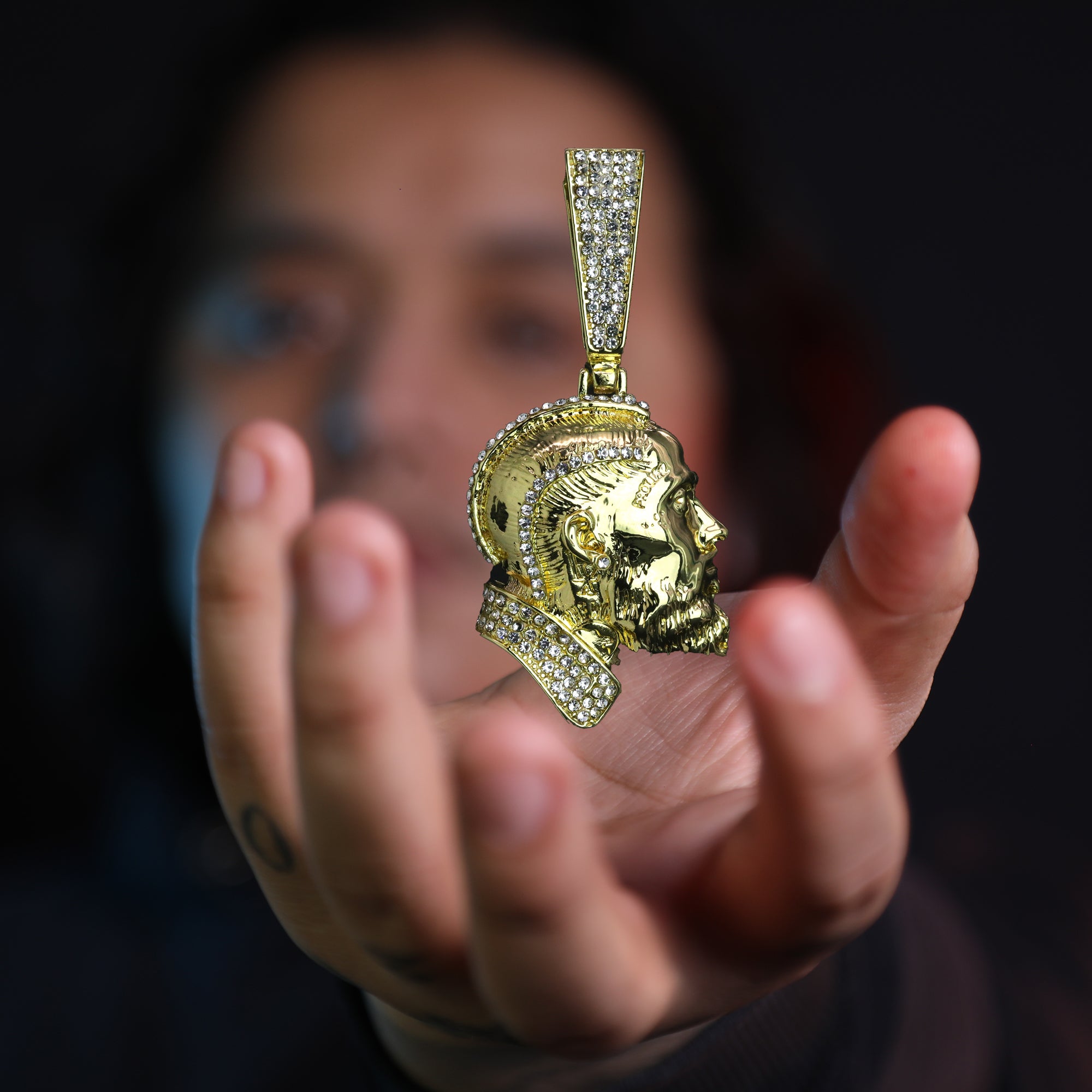 Iced Hussle Pendant Only Jewelry Hip Hop Style 18k Gold Plated